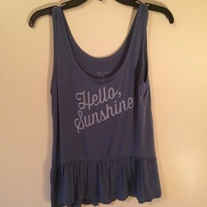 Ruffle, “hello sunshine” tank